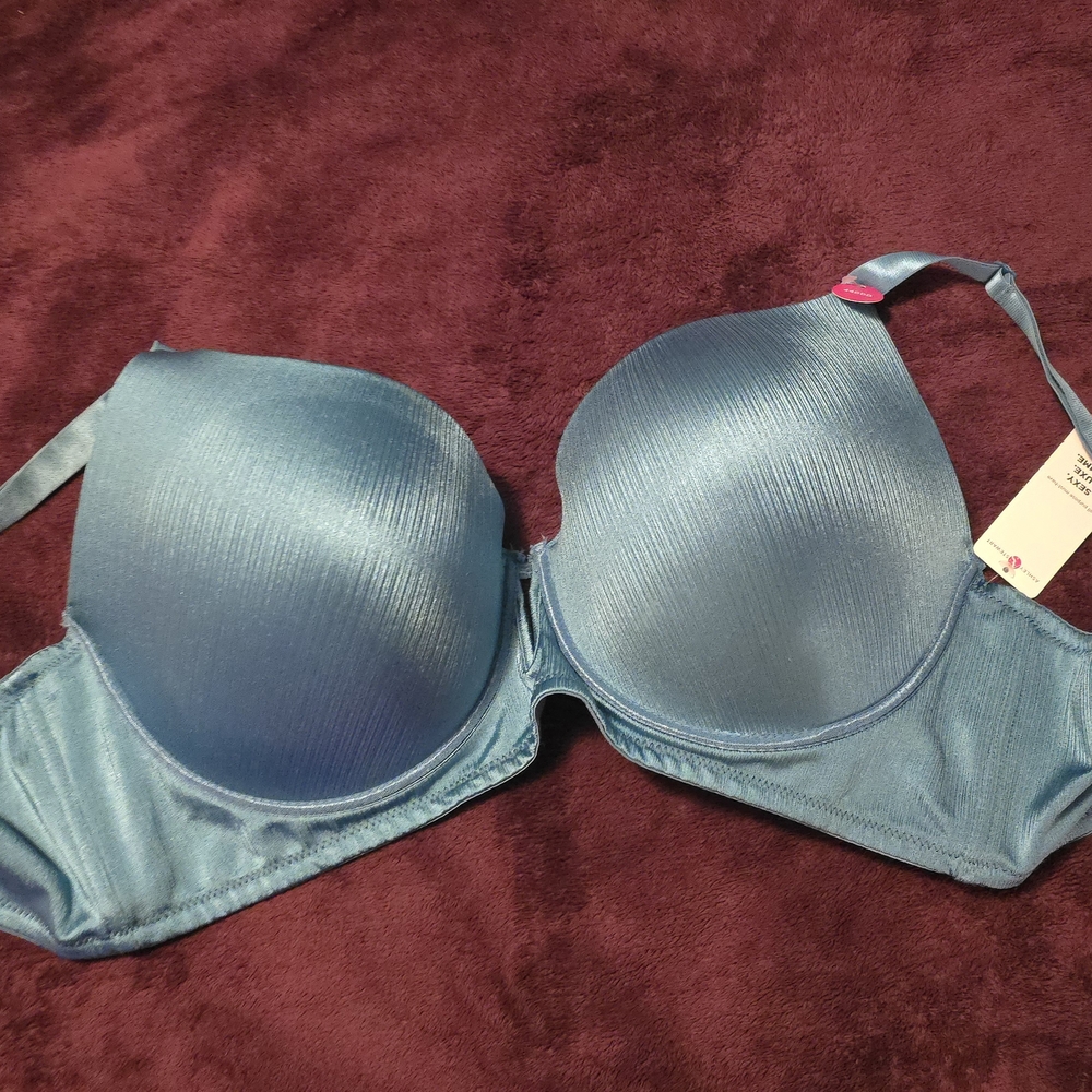 Ashley Stewart Longline Bra 44DDD Teal | Plus Size Underwire Padded Bra